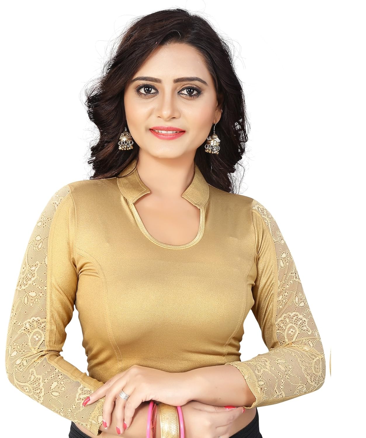 cdpl express women's blouse (cdpl-brc-239_gold_free size)