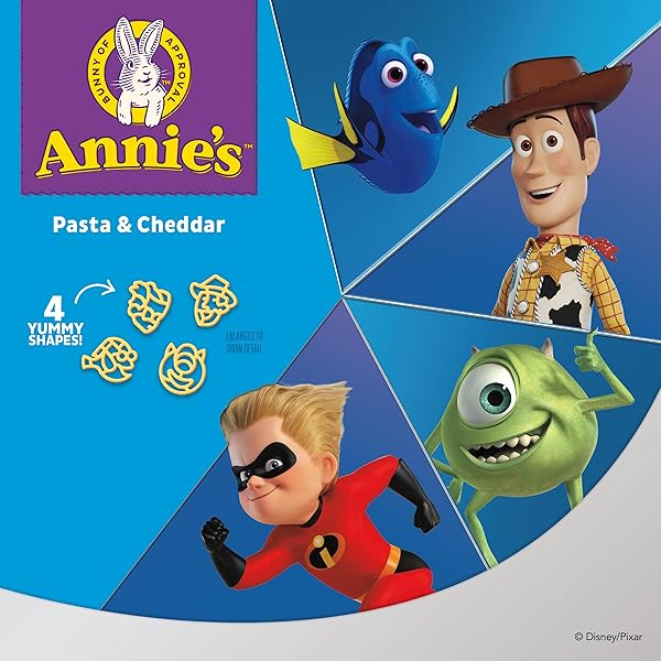ANNIE’S DISNEY PIXAR MACARONI AND CHEESE, MICROWAVABLE PASTA AND CHEDDAR, 4 CUPS, 7.48 OZ