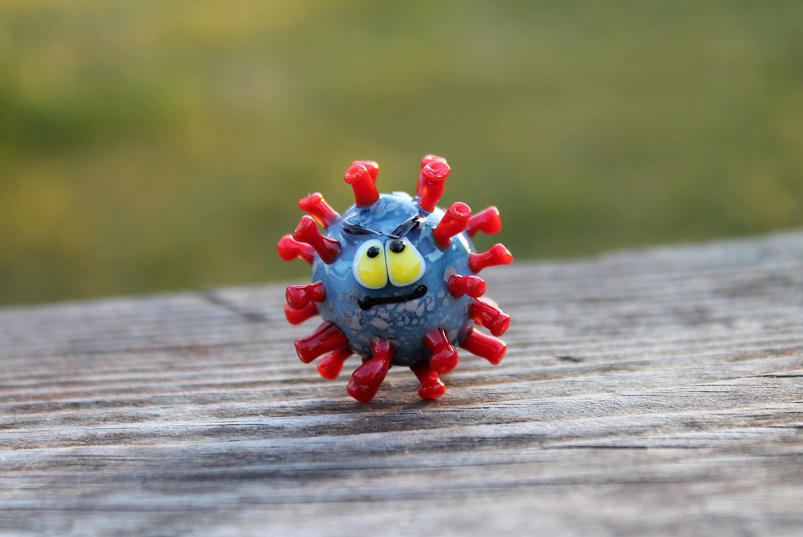 Glass virus sculpture - glass figurine virus - microbe virus - virus gift - Stuffed virus