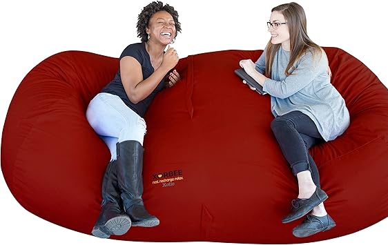 Amazon Com Xorbee 8 Foot Foam Filled Bean Bag Lounger In Twill
