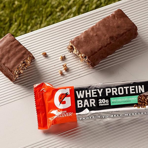 GATORADE WHEY PROTEIN RECOVER BARS, MINT CHOCOLATE CRUNCH, 2.8 OUNCE BARS (12 COUNT)