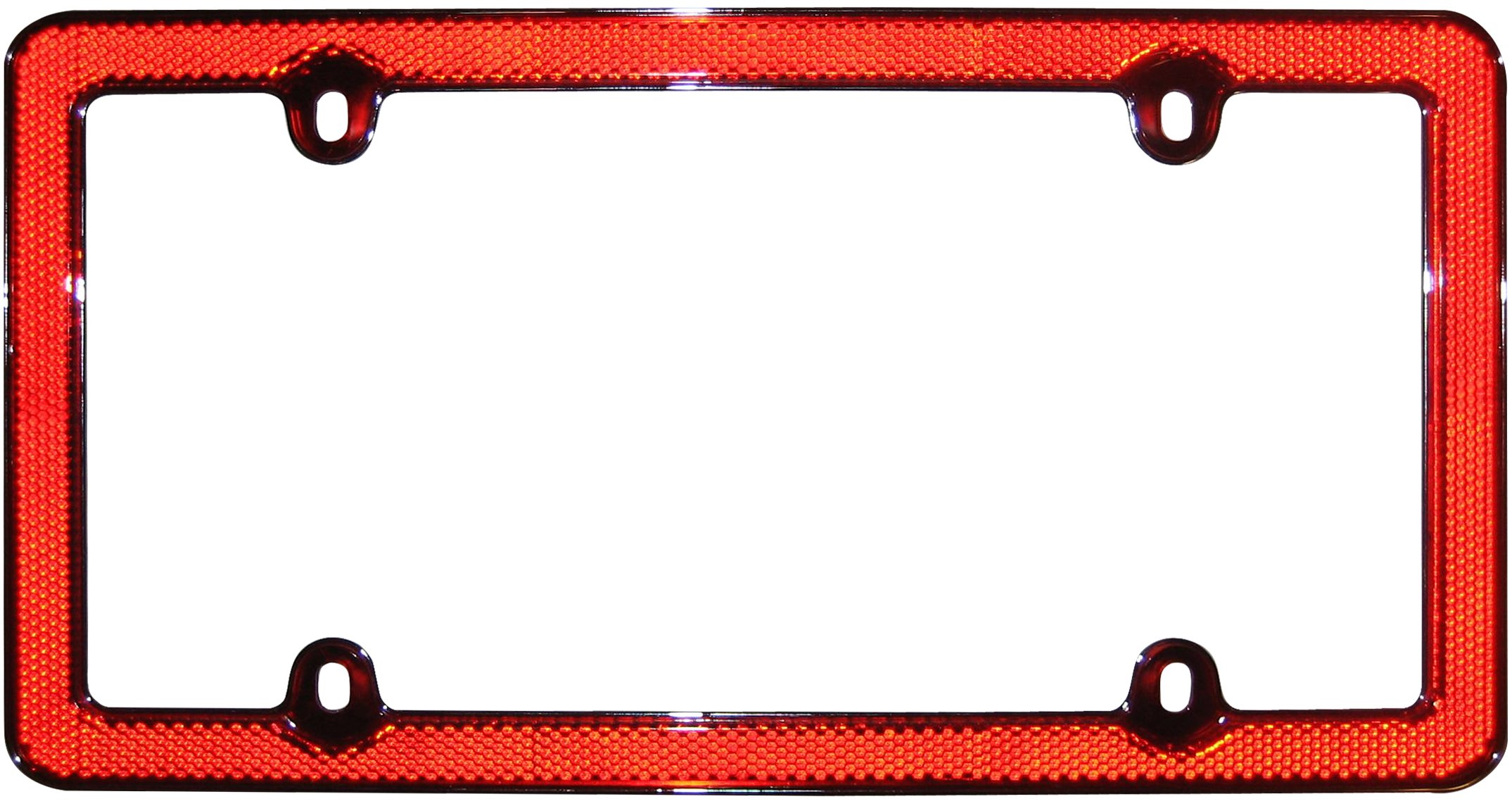 Cruiser Accessories 30436 Red Reflector II Marco para matrícula, rojo/cromado