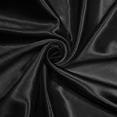NSGZ Black Satin Fabric By The Yard 2 Yards 60" Wide, Silky Solid | 100% Polyester, Soft Smooth Silky Texture, Wrinkle And Fade Resistant, Ideal for Bridal Wedding Dress Crafts