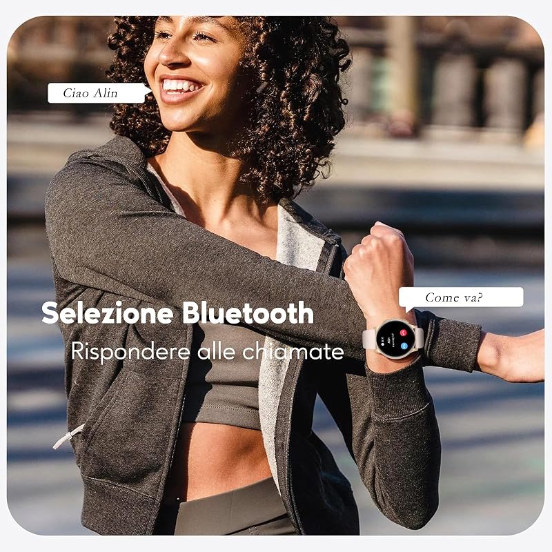 Smartwatch Uomo Donna con Chiamate Bluetooth, Orologio Fitness Rotondo da 1,38" con 147+ Modalità Sportive, Cardiofrequenzimetro, Sonno, IP68 Impermeabile, Compatibile con Android iOS