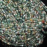 Song Xi 180pcs 2mm Natural Indian Agate Gemstone Beads Faceted Round Loose Stone Beads for Jewelry Making