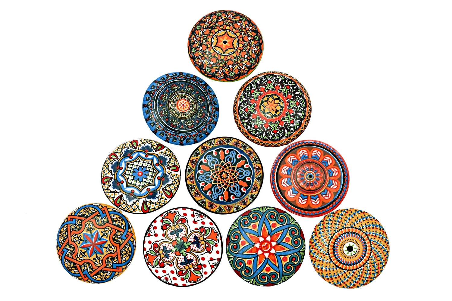 10 x Mix Vintage Look Flower Ceramic Knobs Door Handle Cabinet Drawer Cupboard Pull Xfer (New xfer)