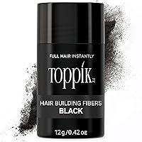 TOPPIK Hair Building Fibers for Instantly Fuller Hair (BLACK), 12 g, Fill In Fine or Thinning Hair, Instantly Thicker Looking