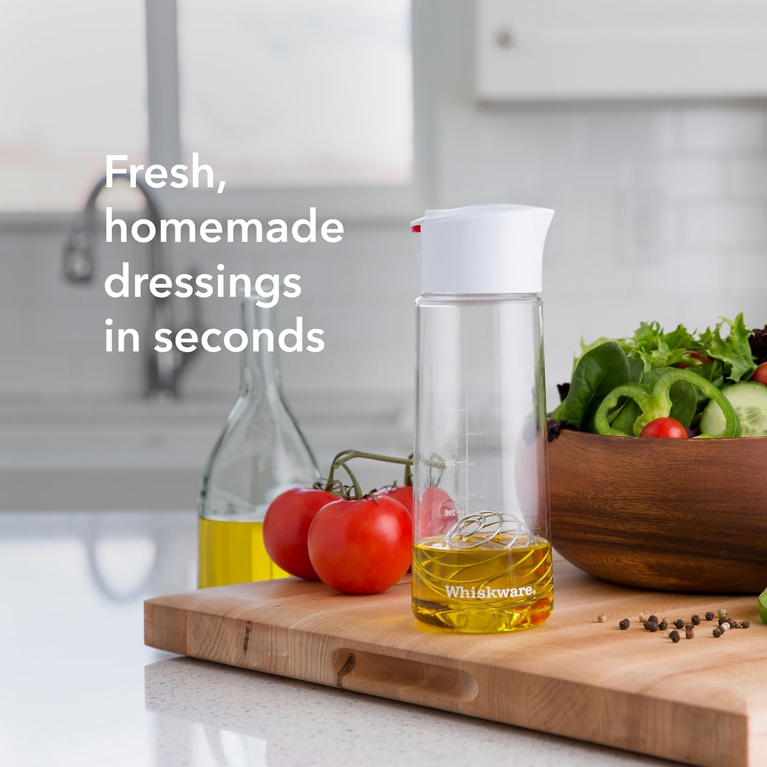 Whiskware 600021 Tritan Dressing Shaker, Plastic, White, 590 ml - Image 3
