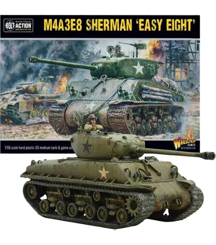 Tanque M4A3E8 Sherman Easy Eight De Warlord Games – Escala 1:56 Para Bolt Action, Maqueta De Plástico Sin Montar Ni Pintar