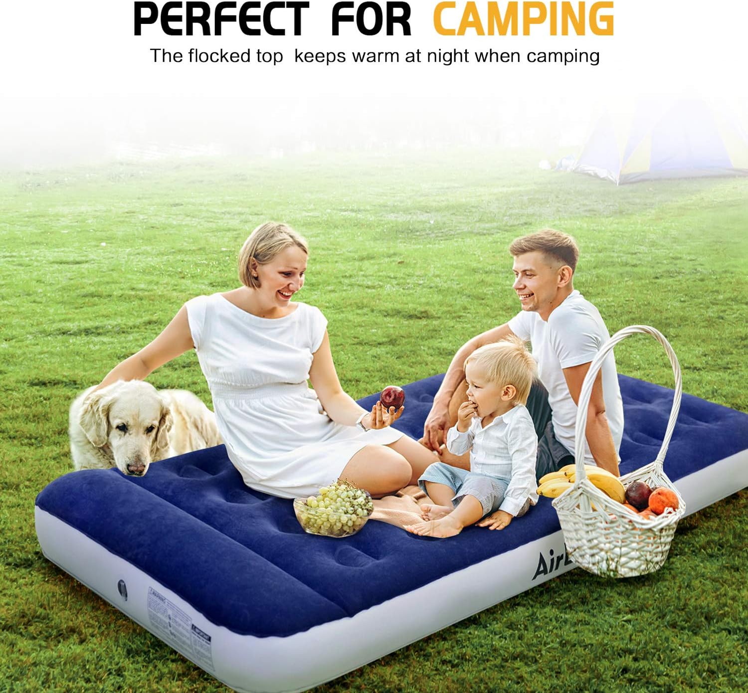 AirExpect Air Mattress Camping AirBed Queen & Twin Size Leak Proof Inflatable Mattress with Rechargeable Electric Pump Built-in Pillow for Guest, Camping, Hiking, Height 9", Storage Bag : Sports & Outdoors