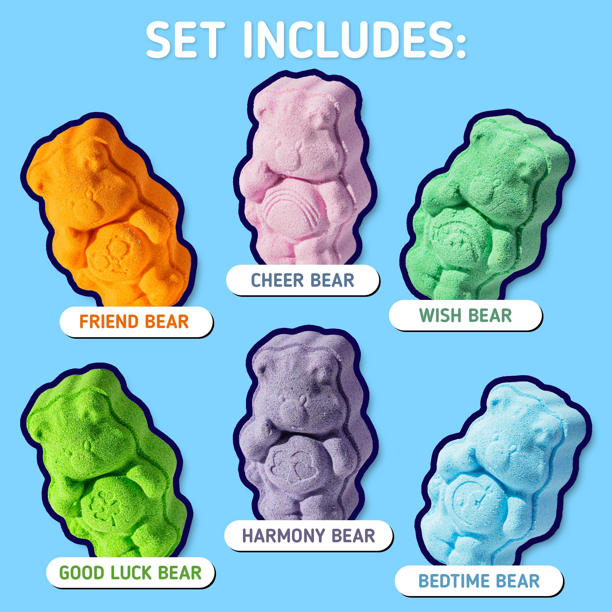 Care Bears 6 Pack Bubblegum Scented Bath Bombs - Ages 3+ Character Molded Bath Bombs – Fun & Bright Colors - Great Birthday Gifts, Stocking Stuffers, Slumber Parties, Spa Days & More by Townley Girl - Image 3