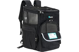 PetAmi Dog Backpack Carrier, Airline Approved Cat Backpacks for Carrying Small Large Cats, Pet Carrier Back Pack, Ventilated Soft Sided for Travel, Hiking, Camping, Max 18 lbs, Black