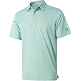 Golf Shirts for Men Dry Fit Short Sleeve Print Performance Moisture Wicking Polo Shirt