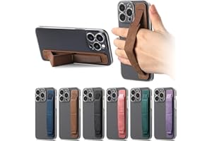 1pack Ultra Slim Cell Phone Grip Stick on - Universal Elastic Finger Holder for Back of Phone, Non-Slip Leather Phone Loop St