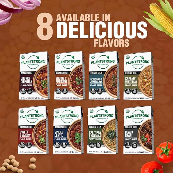 PLANTSTRONG ENGINE 2 FIREHOUSE CHILI SOUP – ORGANIC, PLANT-BASED, NON-GMO, VEGAN, HIGH PROTEIN CHILI SOUP