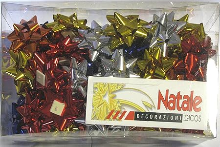 Idea Natale.Idea Natale Confezione 60 Stelle Stelline Nodo Decorativo Per Decorazione Pacco Regalo O Confezione Colori Assortiti Dimensione Cm 5 Amazon It Casa E Cucina