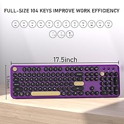 COVEVA Colorful Wireless Bluetooth Keyboard, 2.4G