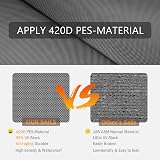 IOAOI Sun Shade Sail 3m x 3m Rectangle Waterproof UV Block 95% Grey view 4