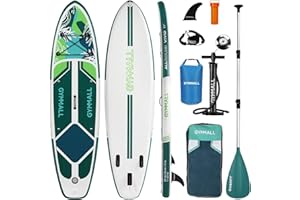 GYMMALL Paddle Board, Inflatable Stand Up SUP Paddle Boards for Adults & Youths of All Skill Levels, Wide & Non-Slip Deck Design Blow Up Paddleboards with Premium Accessories & Storage Bag