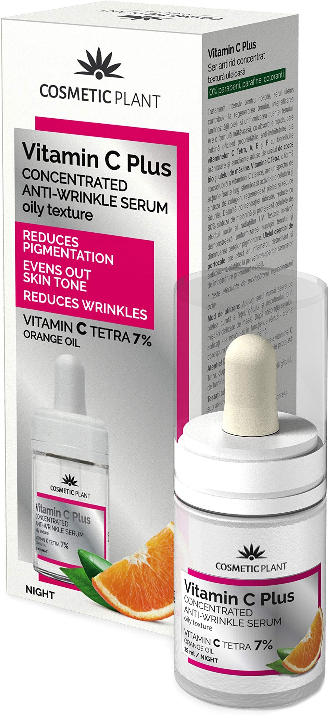 CONCENTRATED Vitamin C Plus Face Serum with Retinyl Palmitate, Vitamin E and Vitamin C Tetra 7%, Anti Aging Serum, Reduces Pigmentation, Prevent the Signs of Premature Skin Aging