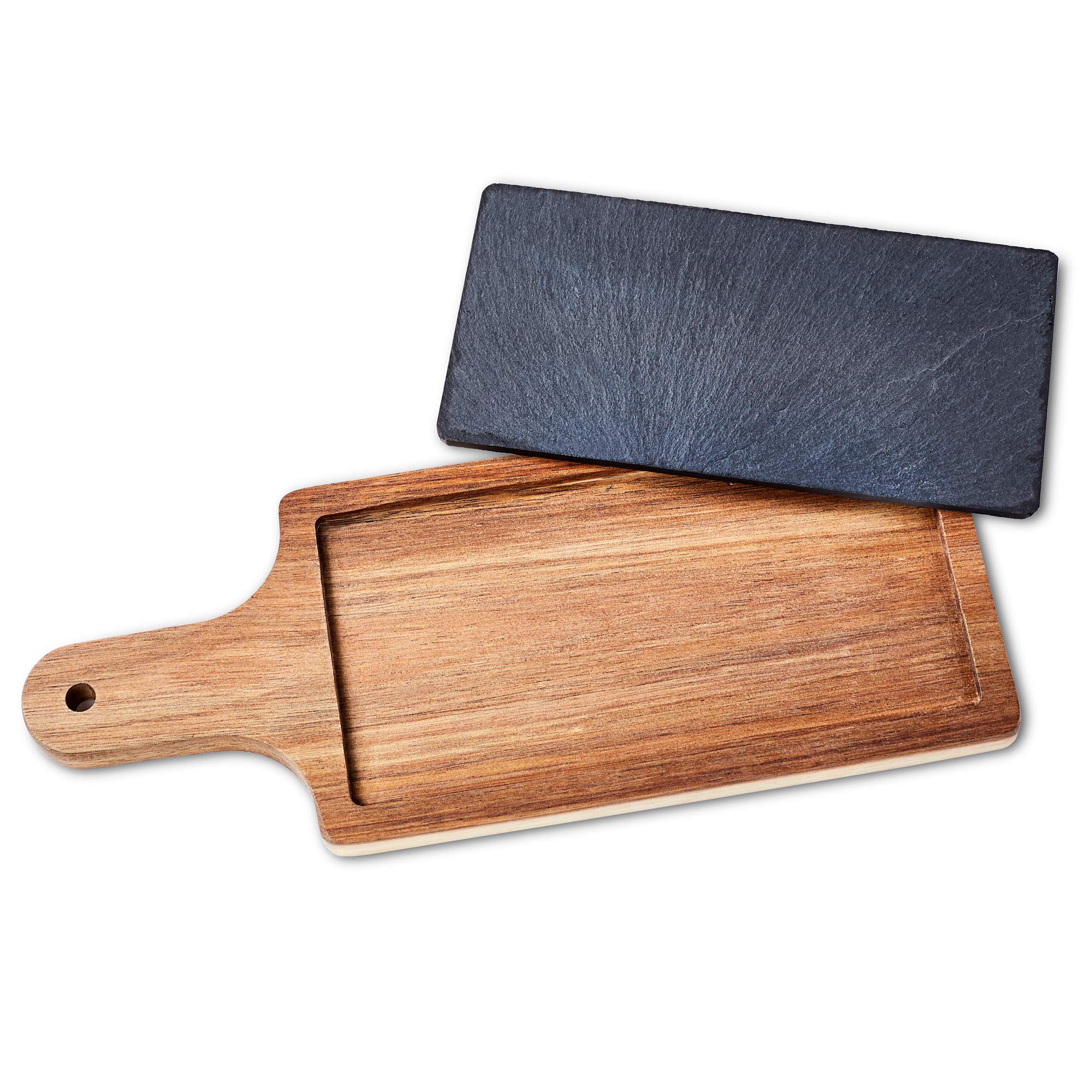 Acacia Wood Serving Board 31.5 x 12.5cm - Serving Platter, Food Board, Burger Board, Slate Board