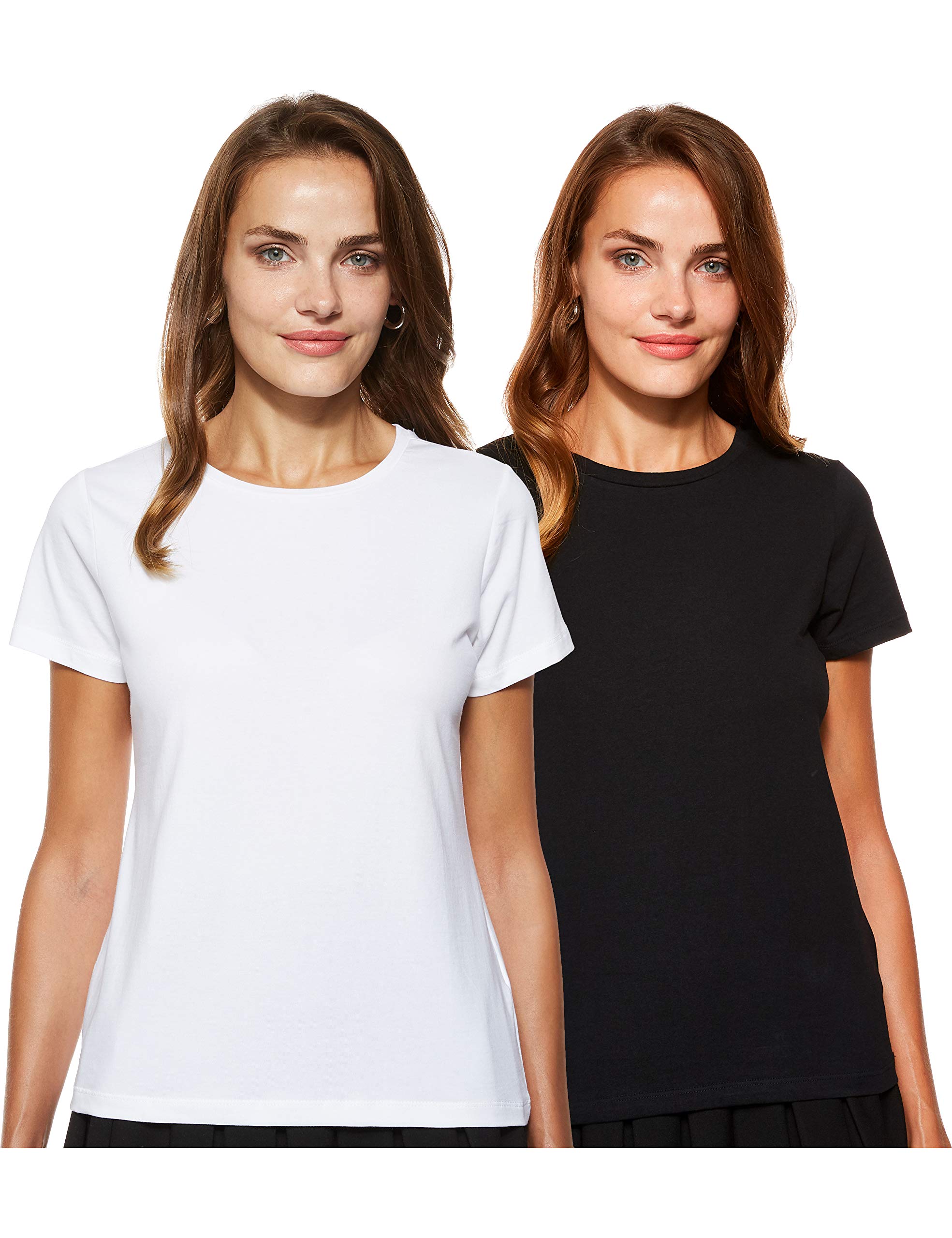 Amazon Brand - Symbol Women's Solid Regular Fit Half Sleeve T-Shirt (Combo Pack of 2)