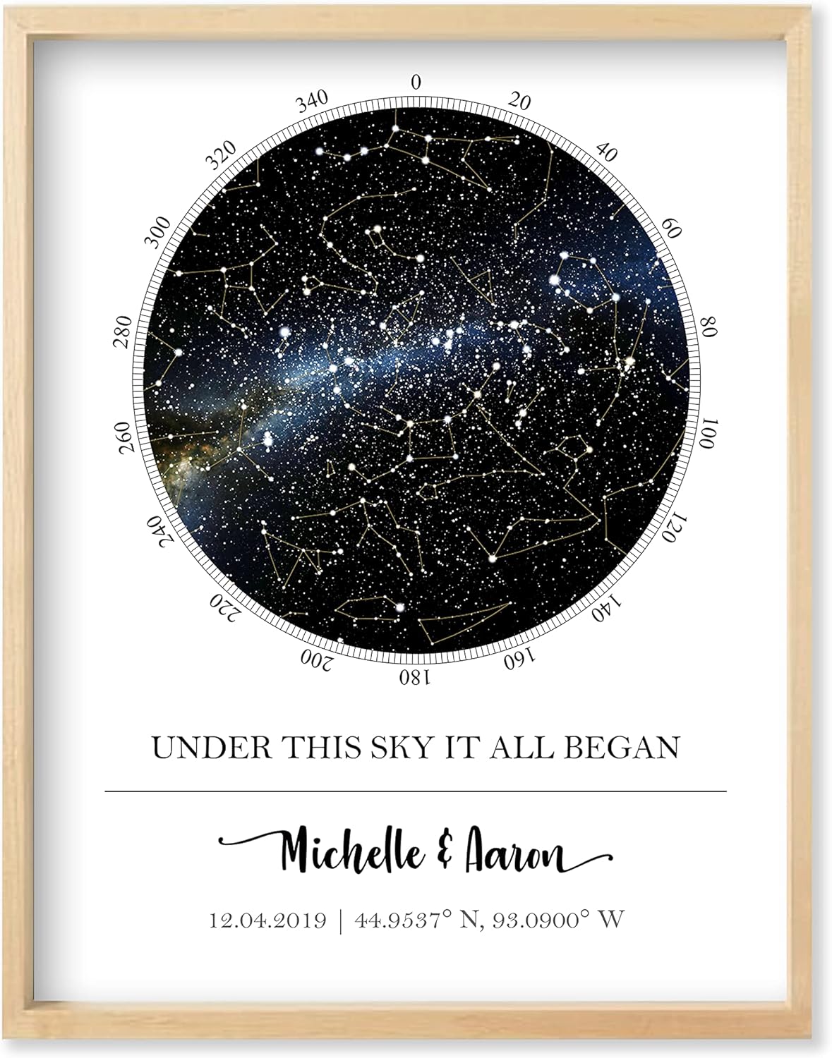 Wall Décor - Custom Star Map - Personalized Star Map (Multiple Sizes - Unframed Star Prints, Star Constellation Map Wall Art, Great Gift - Special Occasion, Engagement Gift, Wedding Gift, Anniversary Gift)