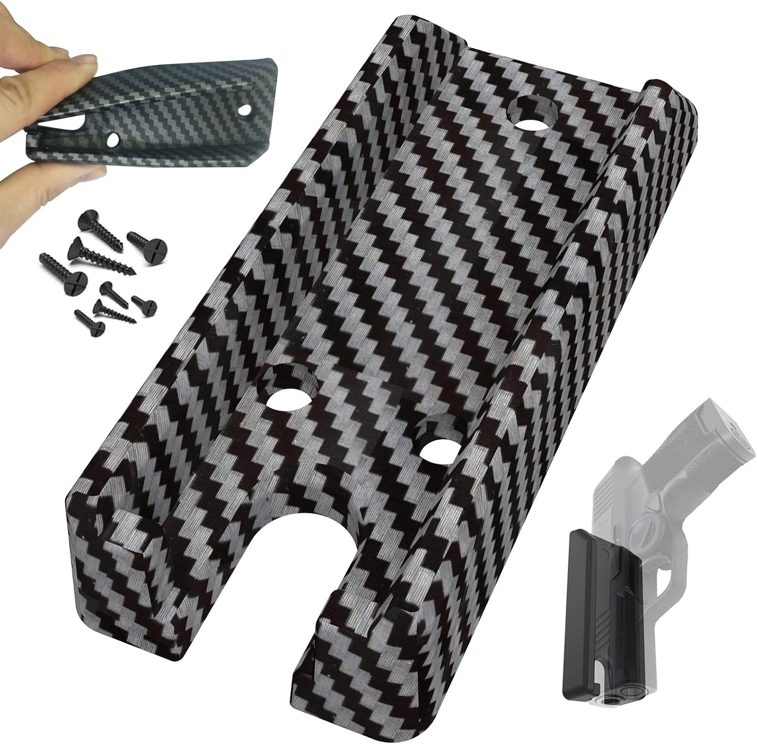 Full Rubber Cover Draw Quick Gun Magnet, Gun Accessories for Pistol Load Fast, No Screw&Drill&Trace Installation in Vehicle,Truck,Car,Home|Concealed Handgun Magnetic Holder with Powerful Adhesive Tape