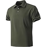 KAOKLRNI Men's Active Polo Shirt Lightweight Short Sleeve Athletic Golf Polos Daily Stylish Collared Shirts