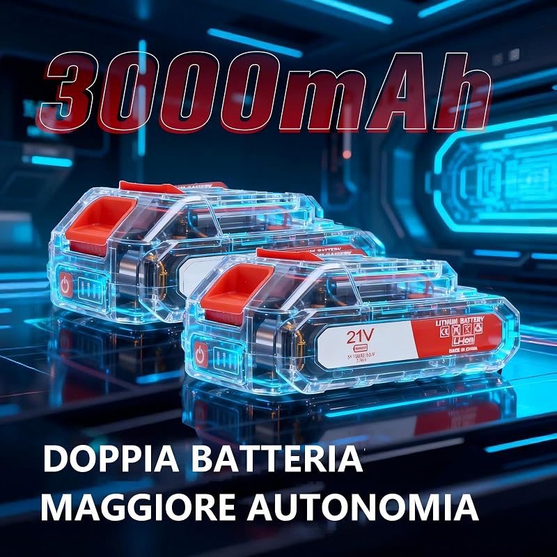 Decespugliatore a Batteria, Decespugliatore Elettrico a Batteria, dotato di 2 batterie e 4 lame, Tosaerba a batteria Tosaerba Pieghevole da 800W,adatto per tagliare l'erba di prati e cespugli