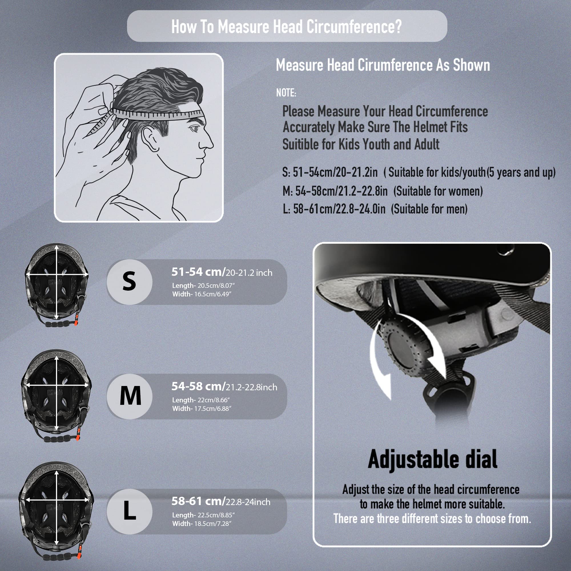 Skateboard Helmet for Adults - Adjustable Certified Safety Adults Helmet for Skateboarding Bike Bicycle Scooter Cycling Skate Skating Multisport Helmets for Women Men Boys Girls Kids Youth