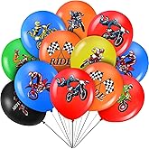 Aoriher 36 Pieces Multicolors Dirt Bike Balloon Decorations, 12 Inches Motocross Birthday Party Supplies for Boys and Girls, Unisex