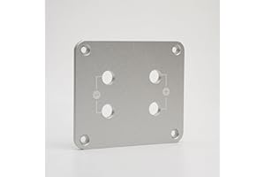 AcouZen CNC Aluminum Speaker Terminal Plate – 2/4 Pole Binding Post Panel for DIY Passive Speakers & Subwoofers – Anodized + Laser Engraved – Includes Insulating Rings & Screws (4-Terminal, Single)