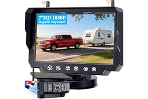Rohent Solar Wireless Backup Camera for Trucks: 7" HD 1080P Monitor, 1-Min Easy Magnetic Install, Night Vision, Dual Antenna 