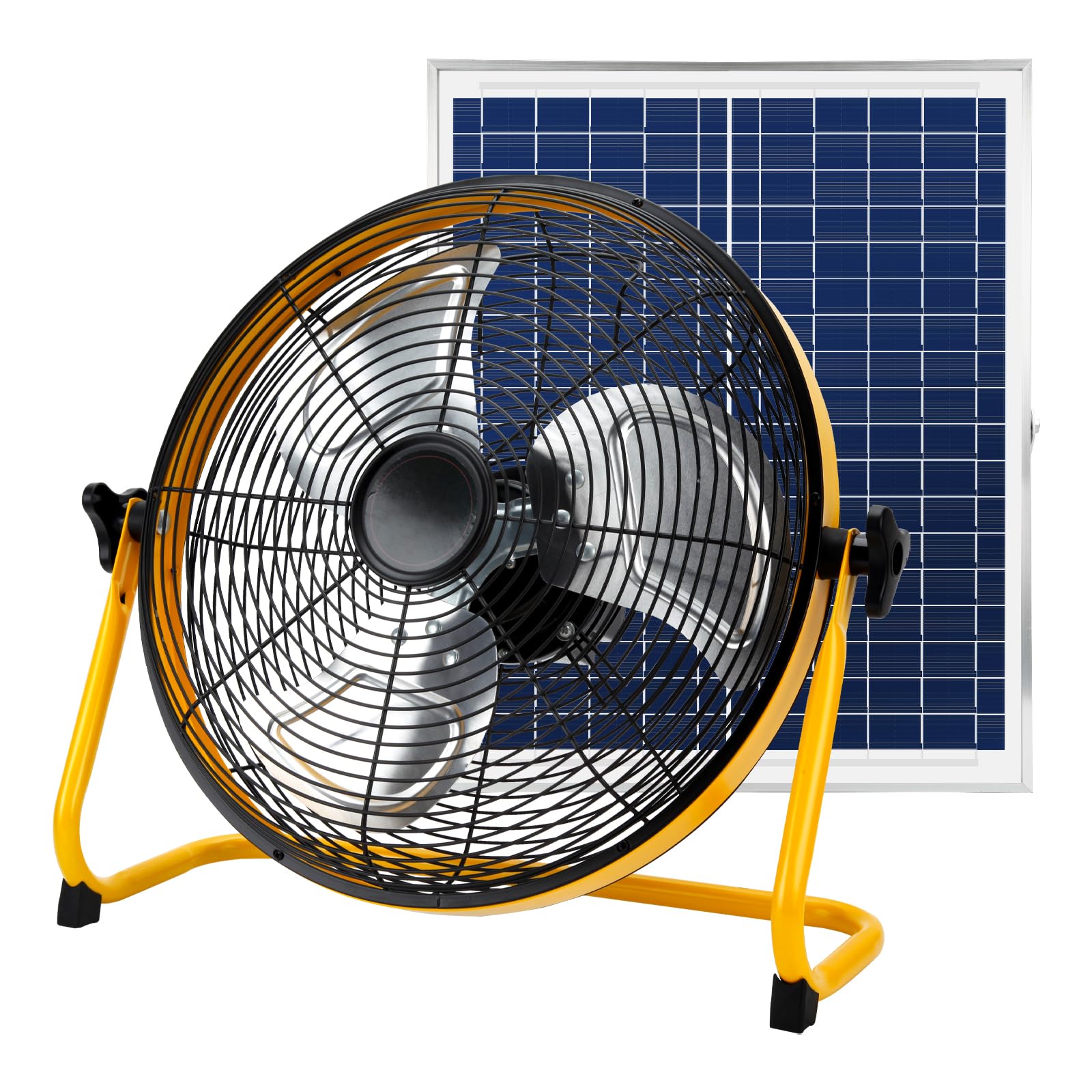 Photo 1 of CYBERDAX 16 Inch Portable Rechargeable Solar Floor/Table Fan, Air Circulation Fan Powered by Solar Panel and AC Charger Dual Input for Indoor Household, Office, Camping, Picnic Outdoors