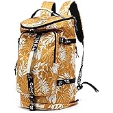 Kalesi Gym Duffle Bag Backpack 4-Way Waterproof with Shoes Compartment for travel Sport Hiking laptop (Mustard yellow)
