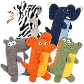 LAONOPS 5-Pack Squeaky Dog Toys for Large Dogs to Keep Them Busy | No Stuffing, Built-In Crinkle Paper, Lightweight Flat Design for Easy Carrying, Tossing and Everyday Play