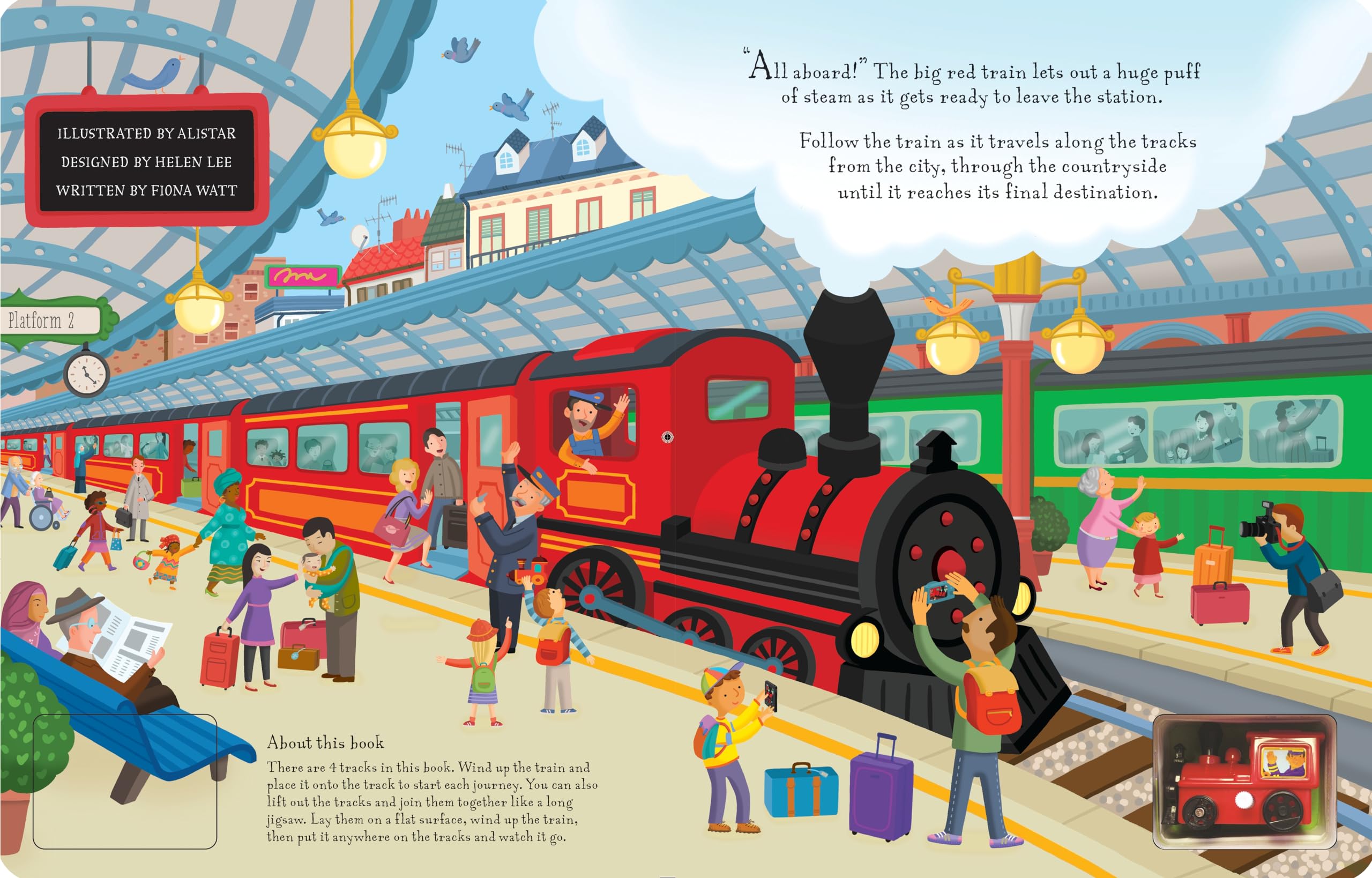 Wind-up Train: A Toy and Book Combo with a Steam Train Adventure Through Cities, Mountains, and Rivers, and a Visit to a Train Museum Wind-up Train: A Toy and Book Combo with a Steam Train Adventure Through Cities, Mountains, and Rivers, and a Visit to a Train Museum Board book Paperback