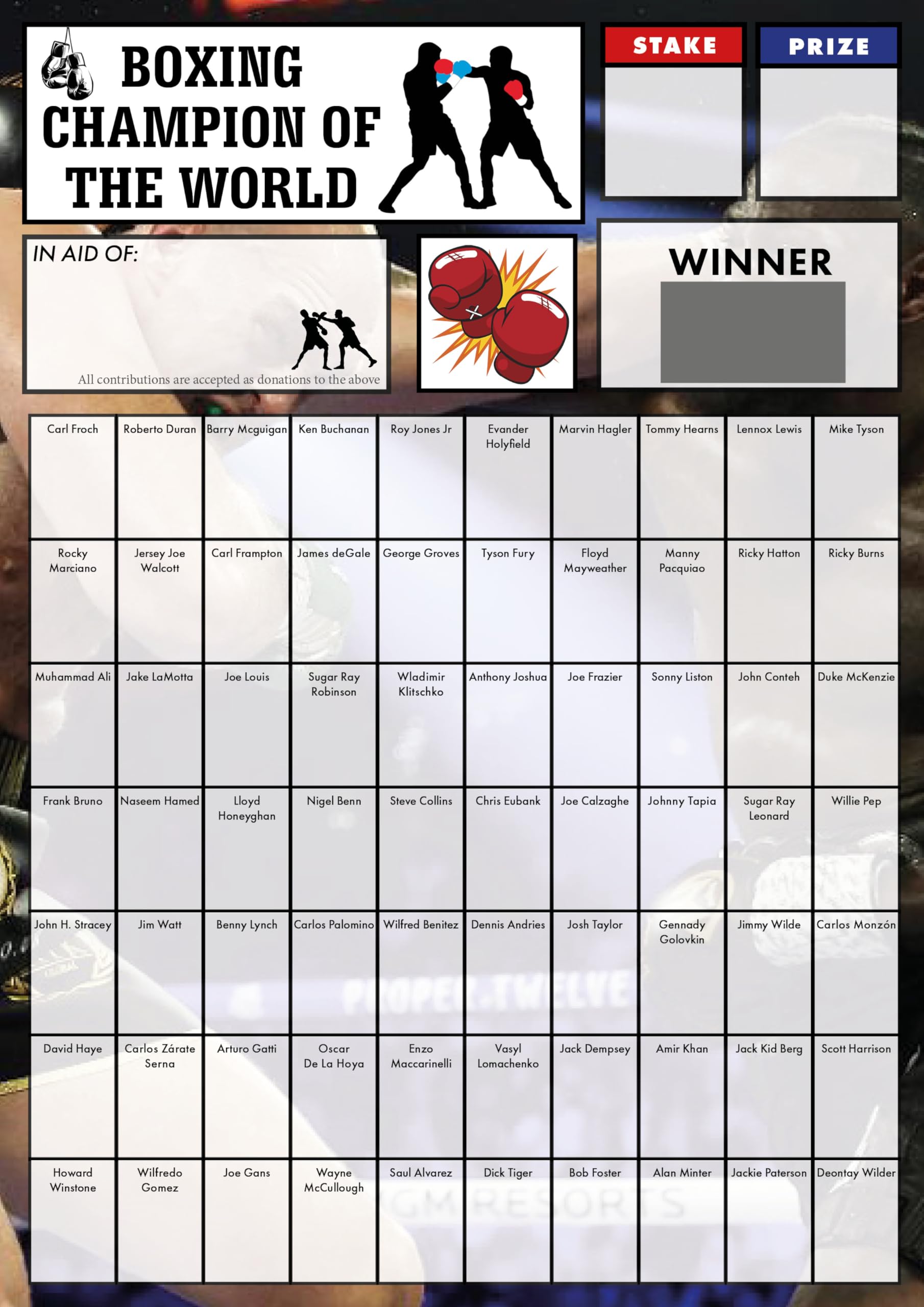 Totally Bonkers - Boxing Fundraising Scratch Cards - 70 Square - A4 (297x210) - 5 Pack - TB0076 - Blind Cards