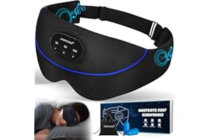 ZHENYEMEI White Noise Sleep Mask Sleep Headphones, Wireless Sweat Absorbent Silk Mask with 34 Relaxing Nature Sounds, Light Blocking Eye Mask with Timer, Sleeping Mask Best for Sleeper, Travel