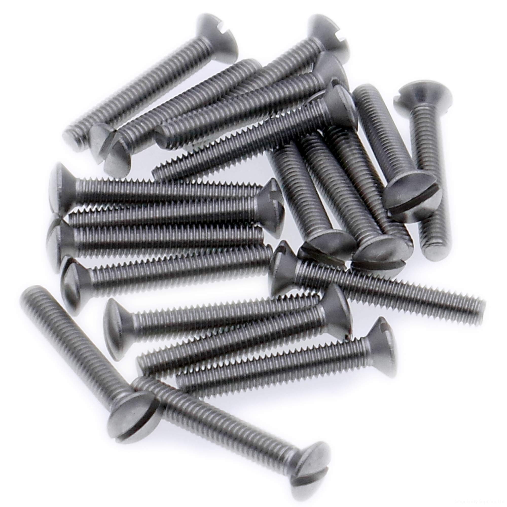 M4 (4mm x 14mm) Slot Raised Countersunk Machine Screw (Bolt) - Stainless Steel (A2) (Pack of 20)