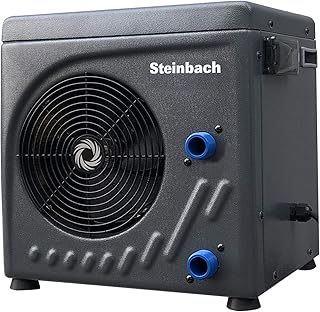 Steinbach Mini Wärmepumpe für Pools bis 20.000 l Wasserinhalt, Heizleistung 3,9 kW, 220V Betriebsspannung, Wasseranschluss Ø 32/38 mm, schwarz, 049273