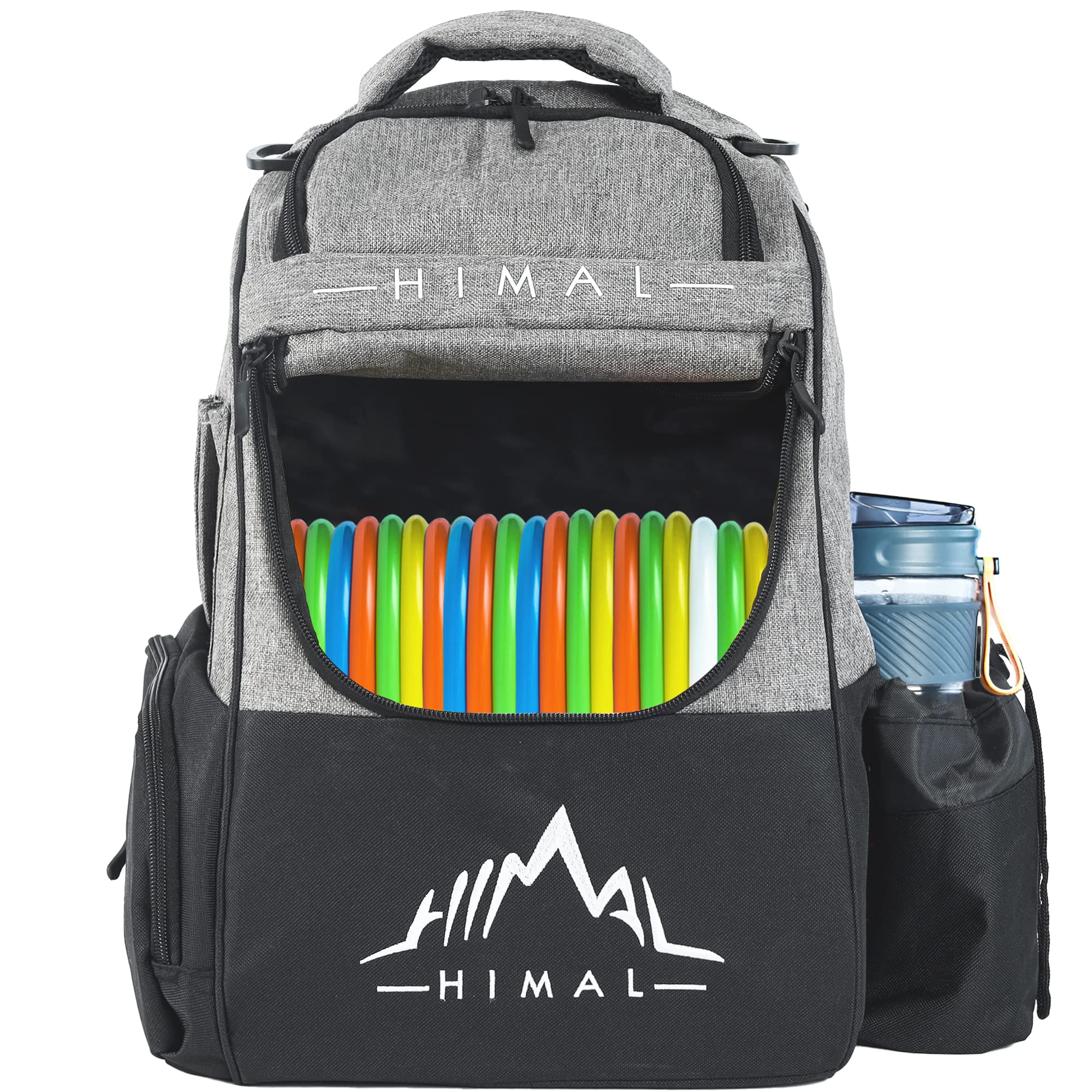 Photo 1 of HIMAL HIMAL Disc Golf Bag Holds 22+ Discs, Durable Disc Golf Backpack with Large Capacity, and Multiple Storage Pockets,Grey