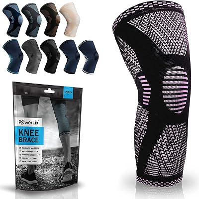 POWERLIX Knee Support for Women Men Pink Medium Knee Brace Sleeve