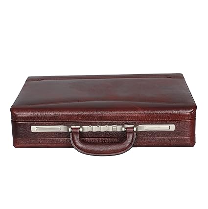 OBANI Genuine Leather Expandable Briefcase Brown