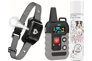 GUTES LEBEN Citronella Dog Training Collar with Remote, 4 Modes Beep/Vibration/Spray/Spray Enhancement, Humane Dog Bark Collar, Safe Compact Easy IPX7, Rechargeable Spray Collar, 330Yard 【Only Work with Remote】