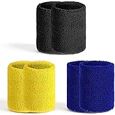 6 Packs Durable Athletic Sweat Bands, Stretchy Sweat Wristbands for Women Men, Essential Basketball, Football, Baseball Bands, Ideal for Tennis, Running, Workouts & Competitions Supplies