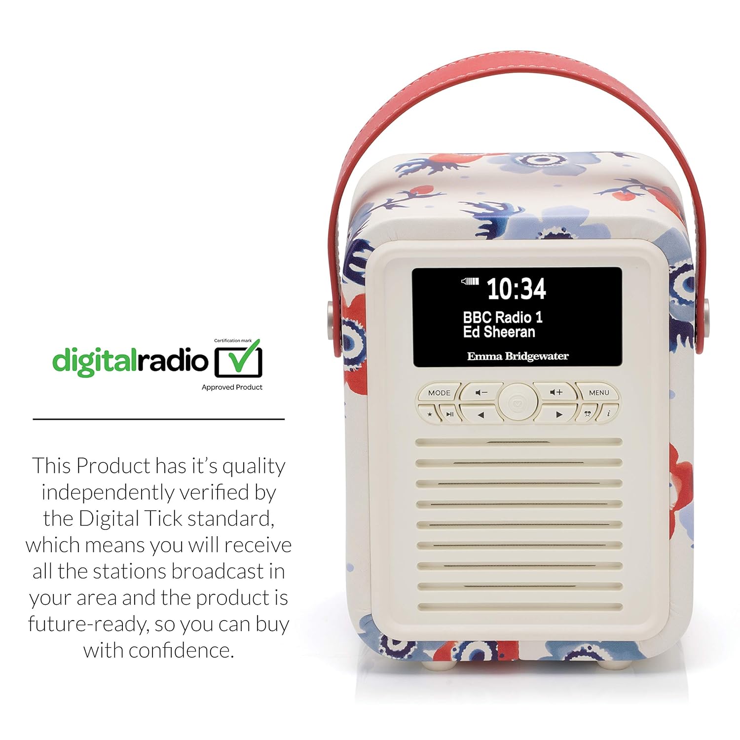 Emma Bridgewater Blue Daisy Alarm Clock Aux Usb Bluetooth Vq Portable Retro Mini Dab And Dab Digital Radio With Fm Hi Fi Home Audio Radios Boomboxes Chefhouseresort Np