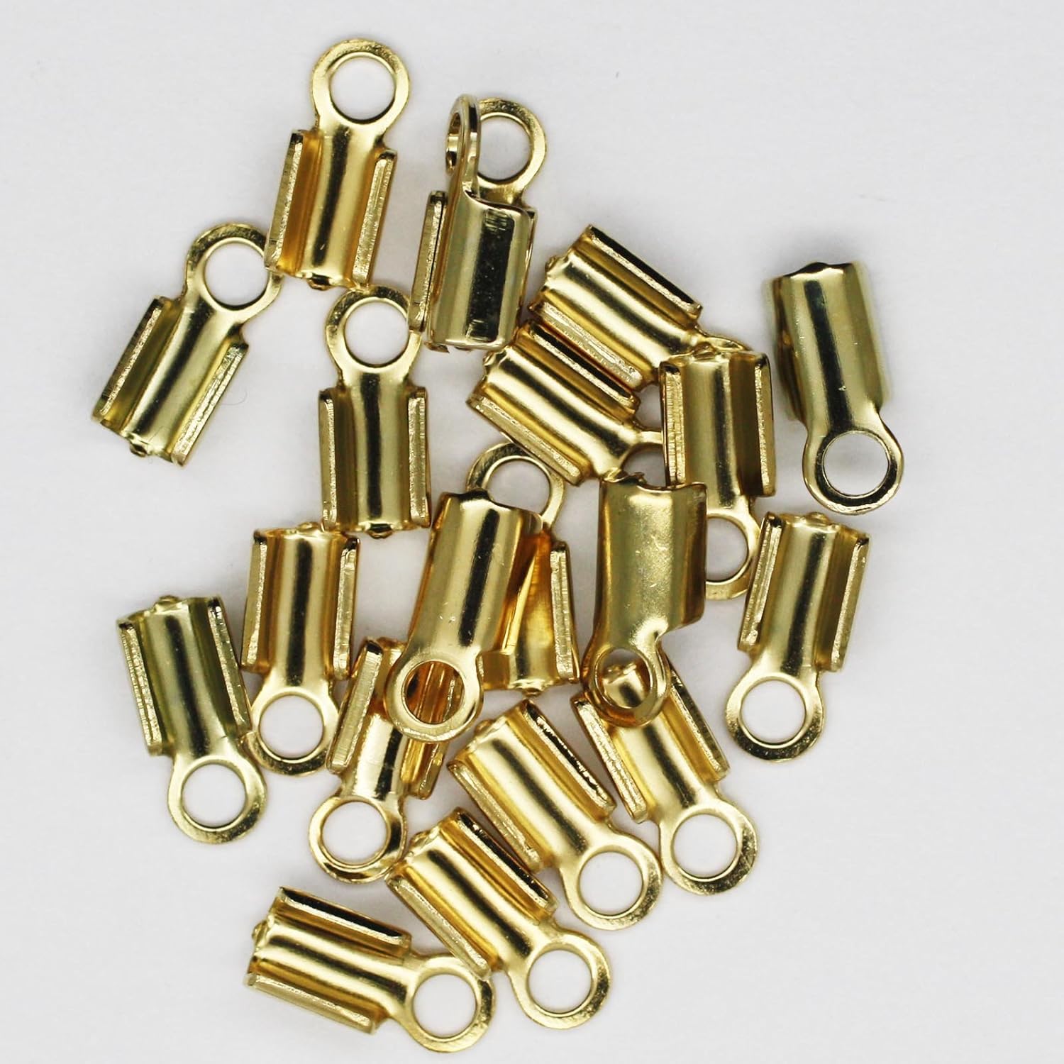 Necklace End Fold Over Crimps for Leather Cord Materials