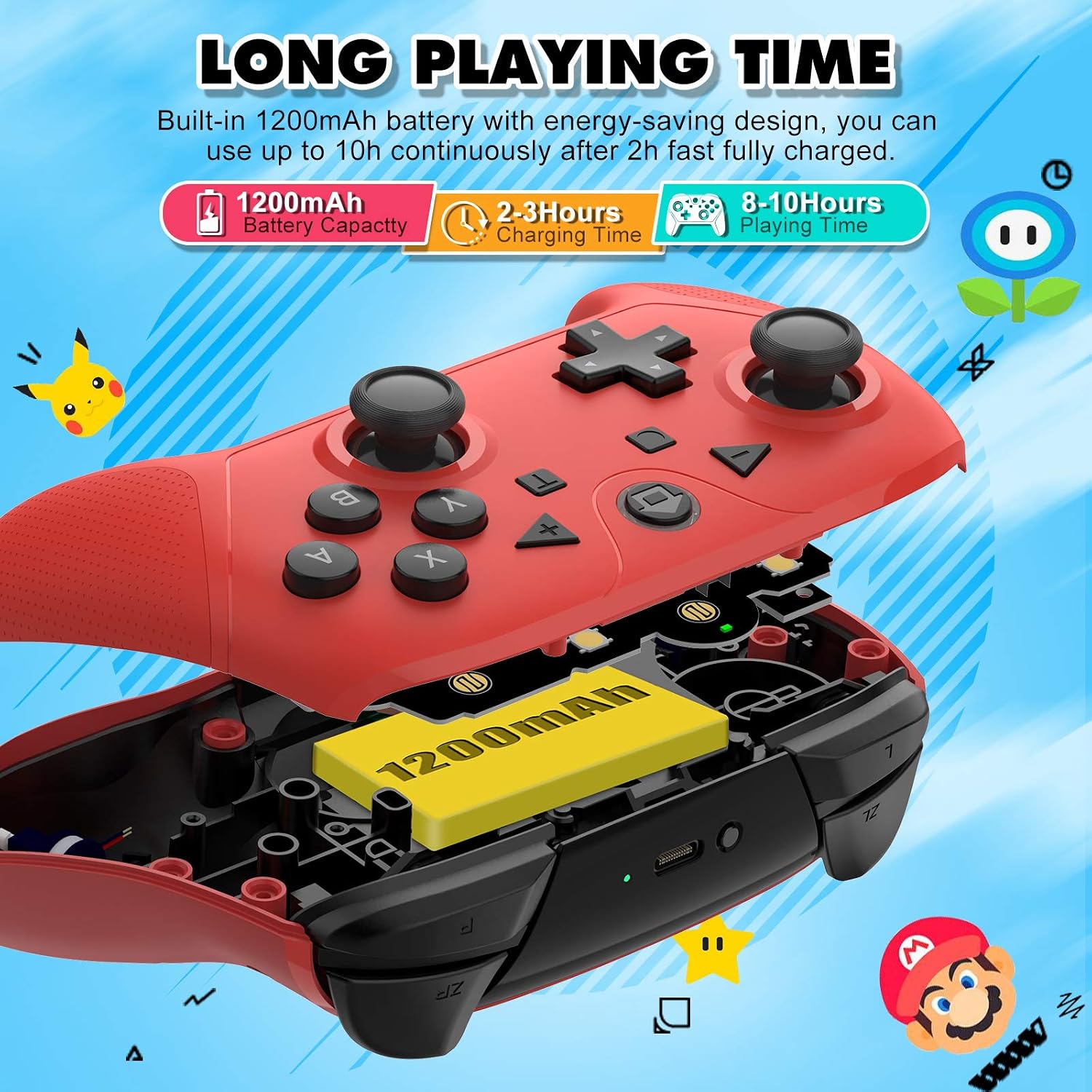 YTEAM Wireless Controller for Switch/Switch Lite,Wireless Switch Pro ...